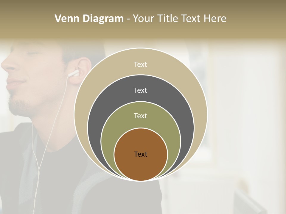 Man Enjoying His Music PowerPoint Template