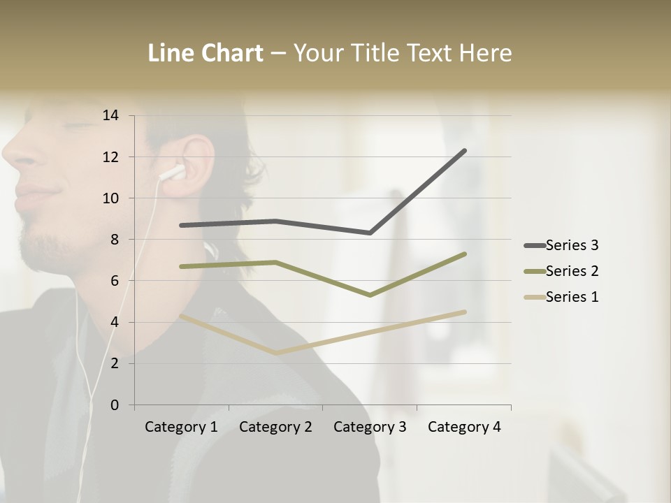 Man Enjoying His Music PowerPoint Template