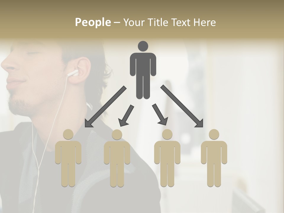 Man Enjoying His Music PowerPoint Template