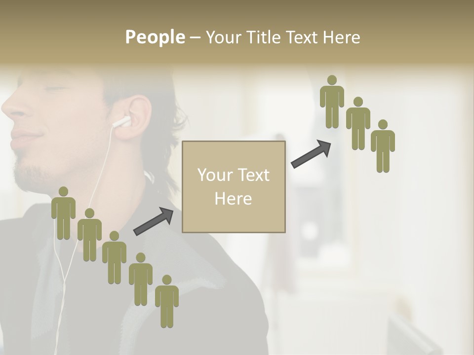 Man Enjoying His Music PowerPoint Template