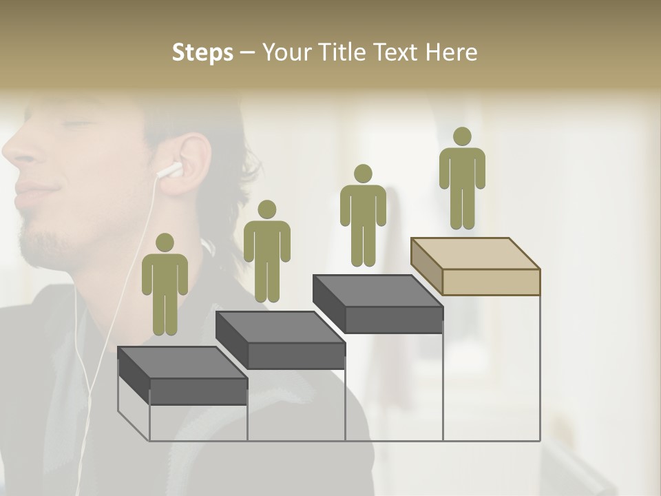 Man Enjoying His Music PowerPoint Template