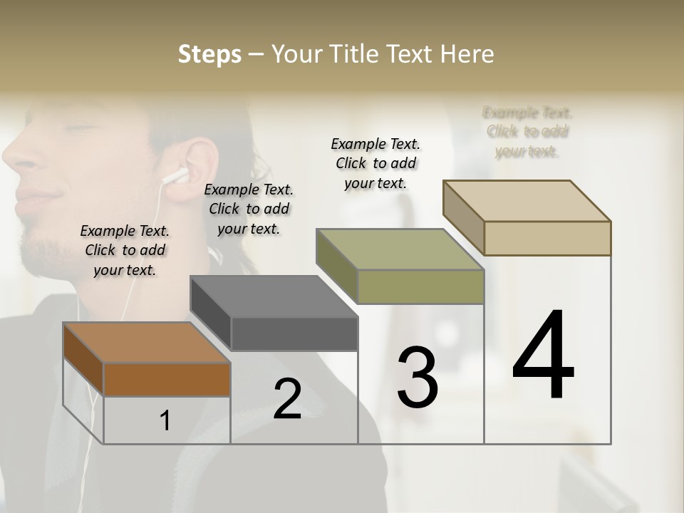 Man Enjoying His Music PowerPoint Template
