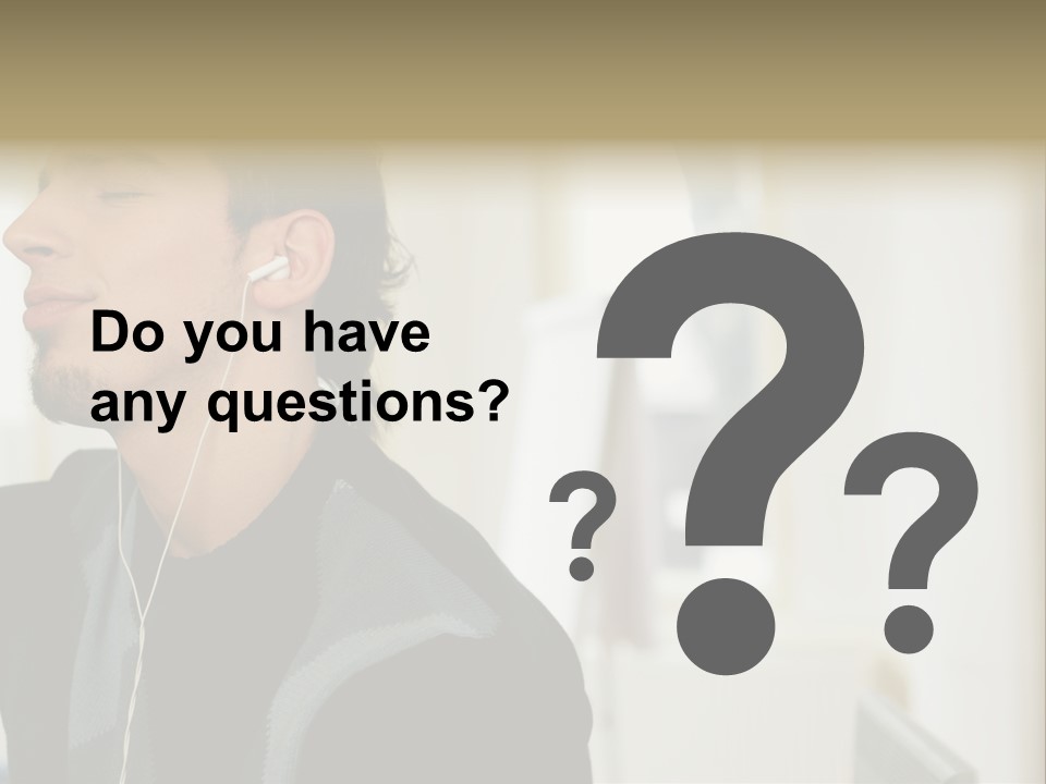 Man Enjoying His Music PowerPoint Template