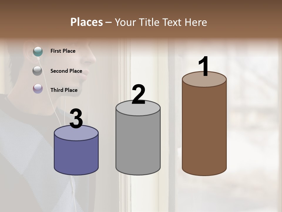 Looking Print Blue PowerPoint Template