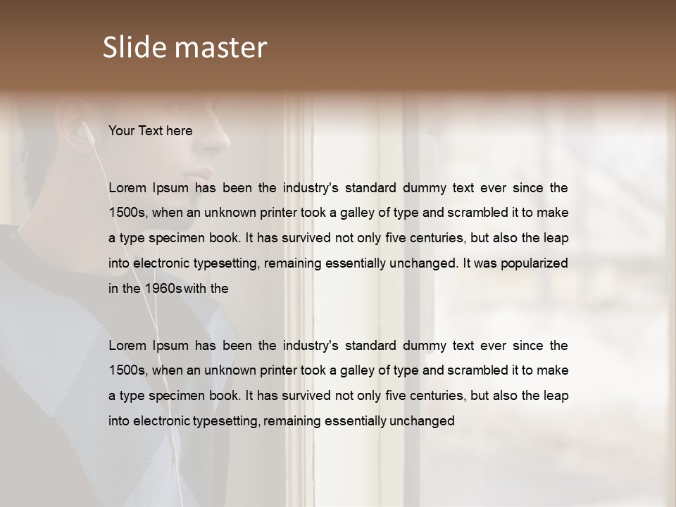 Looking Print Blue PowerPoint Template