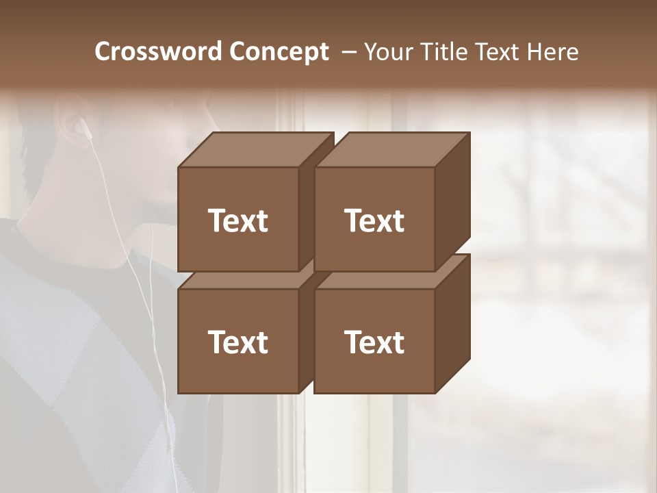 Looking Print Blue PowerPoint Template