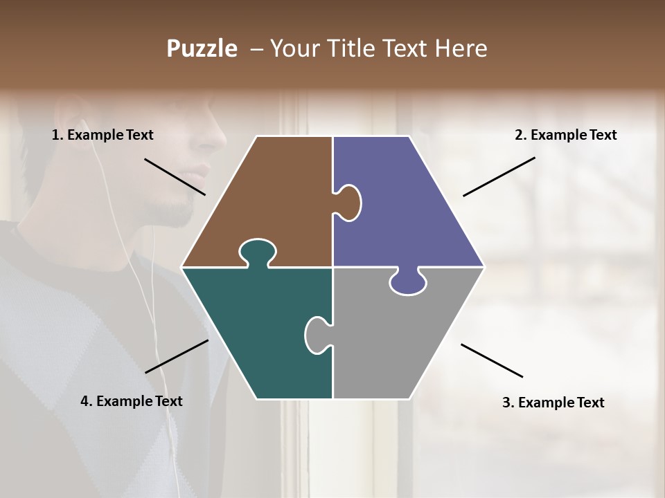 Looking Print Blue PowerPoint Template