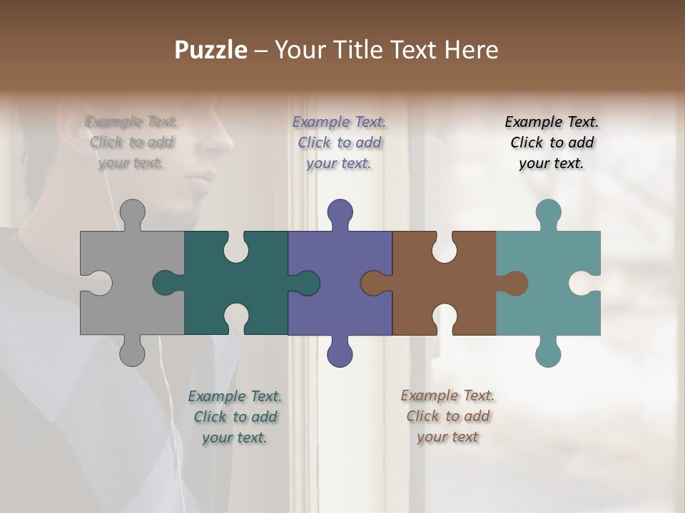 Looking Print Blue PowerPoint Template