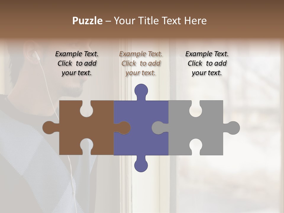 Looking Print Blue PowerPoint Template