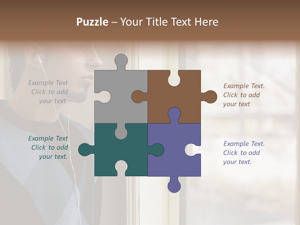 Looking Print Blue PowerPoint Template