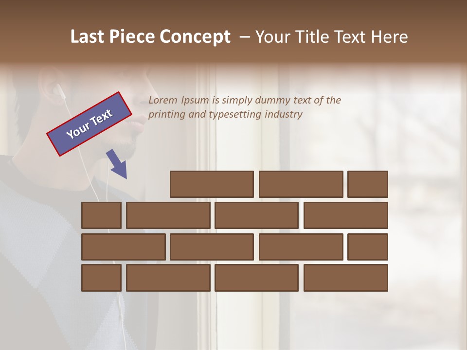 Looking Print Blue PowerPoint Template