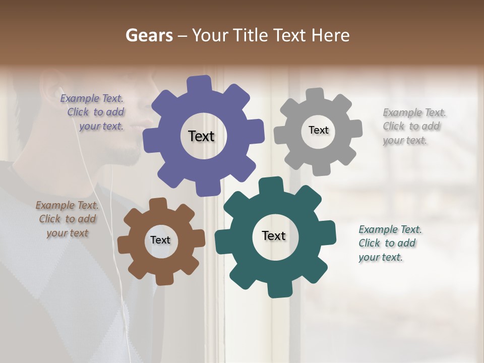 Looking Print Blue PowerPoint Template