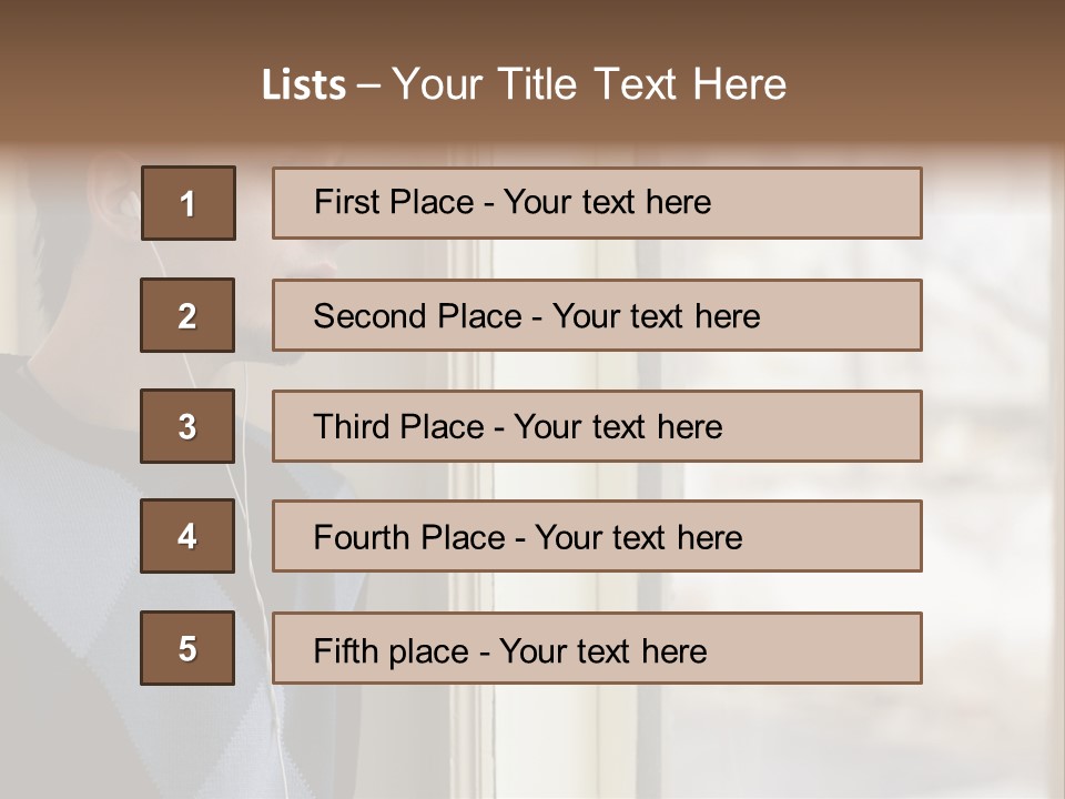Looking Print Blue PowerPoint Template