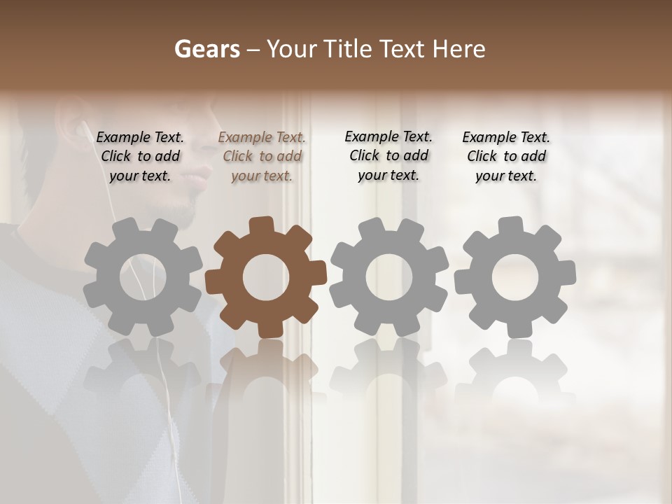 Looking Print Blue PowerPoint Template