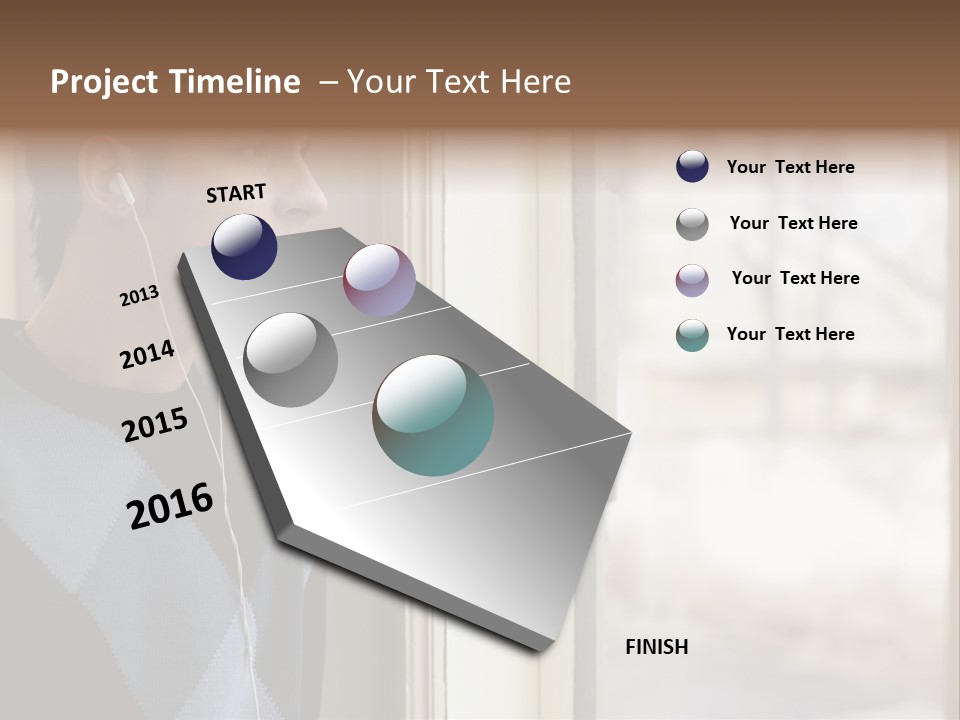 Looking Print Blue PowerPoint Template