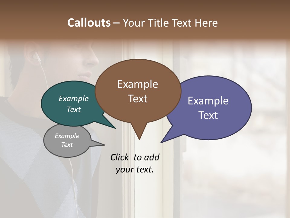 Looking Print Blue PowerPoint Template