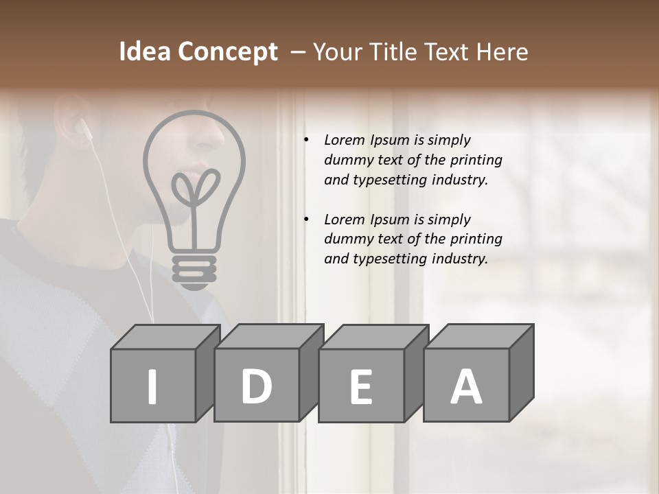 Looking Print Blue PowerPoint Template