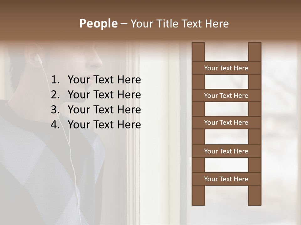 Looking Print Blue PowerPoint Template