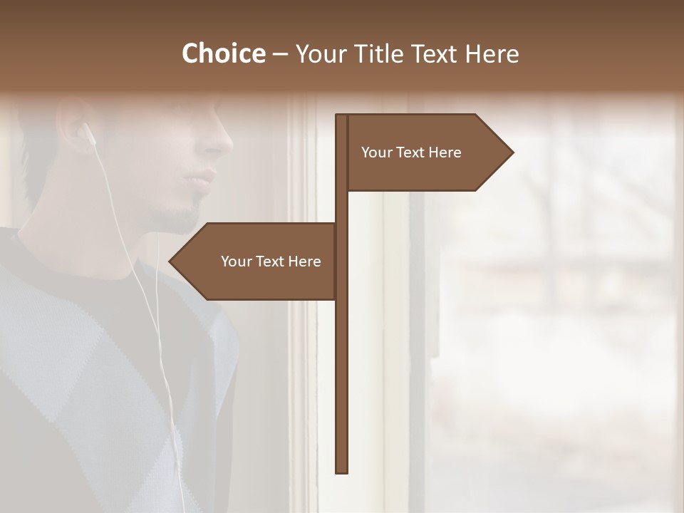Looking Print Blue PowerPoint Template