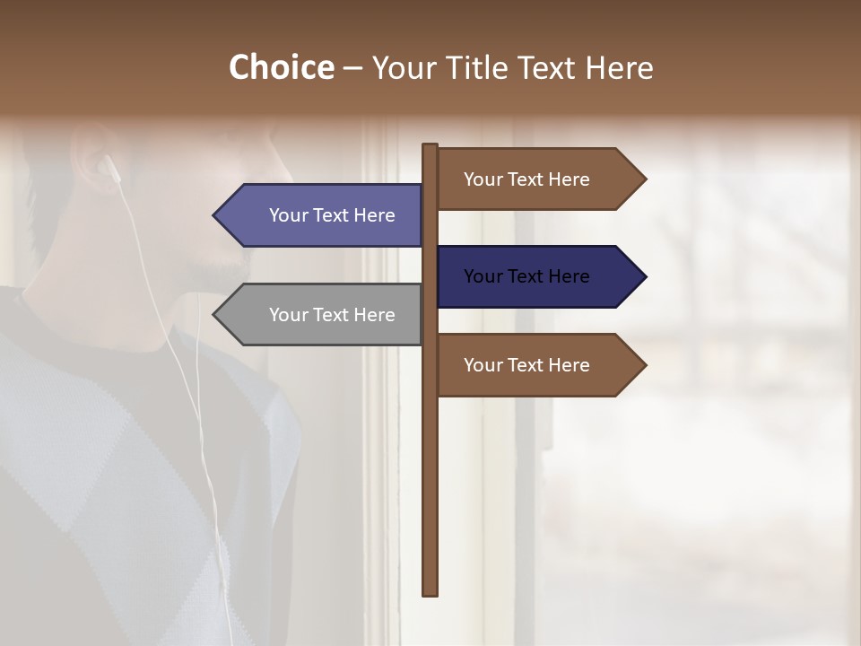 Looking Print Blue PowerPoint Template
