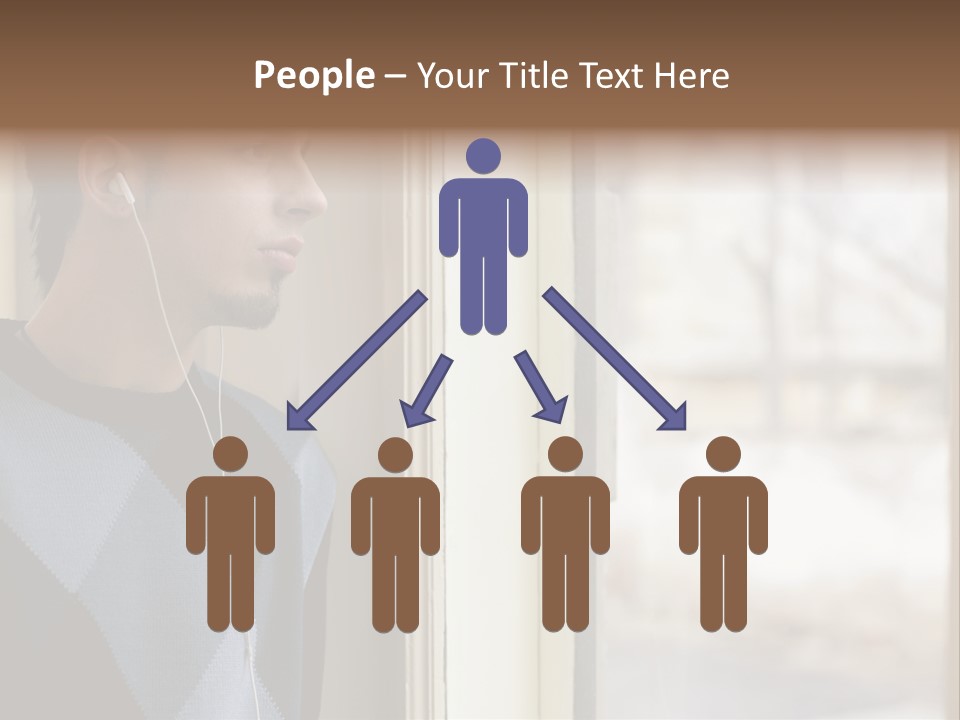 Looking Print Blue PowerPoint Template