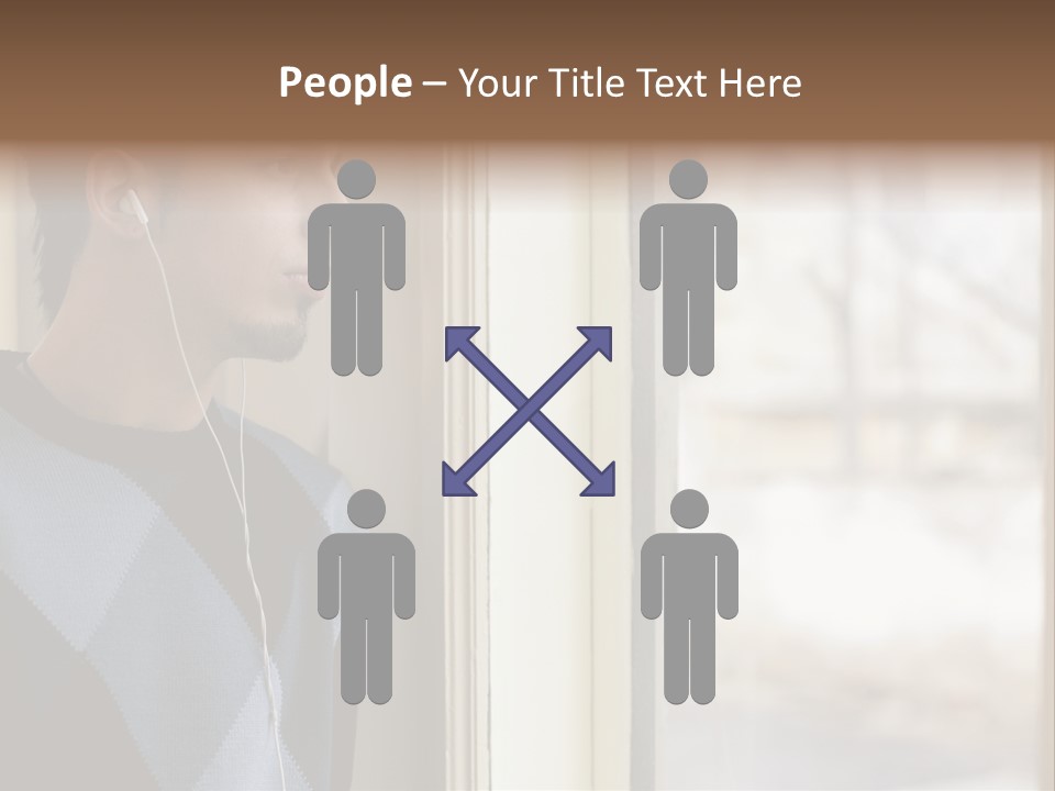 Looking Print Blue PowerPoint Template