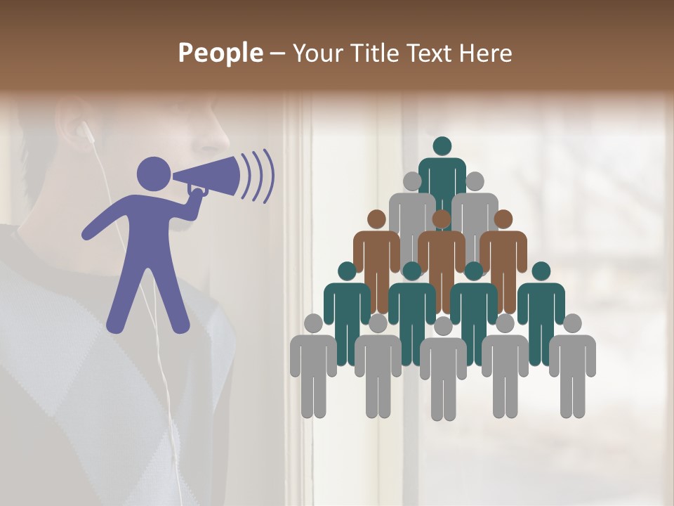 Looking Print Blue PowerPoint Template