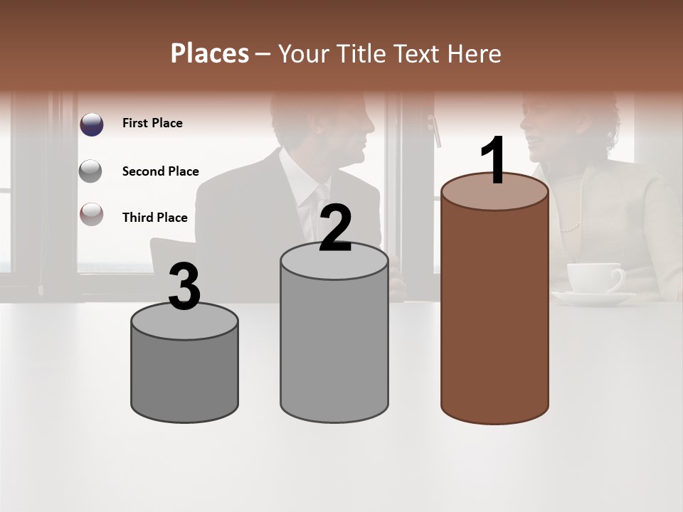 Two Business People In Conversation PowerPoint Template