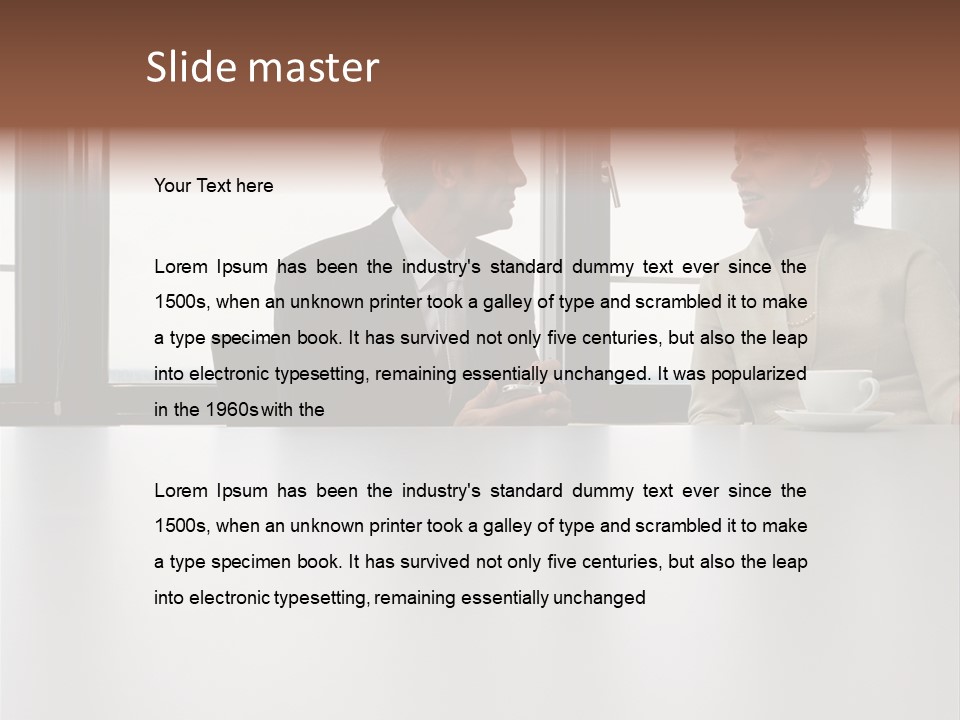 Two Business People In Conversation PowerPoint Template