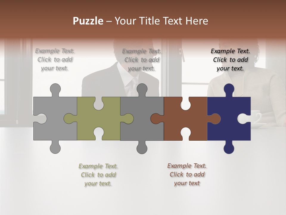 Two Business People In Conversation PowerPoint Template