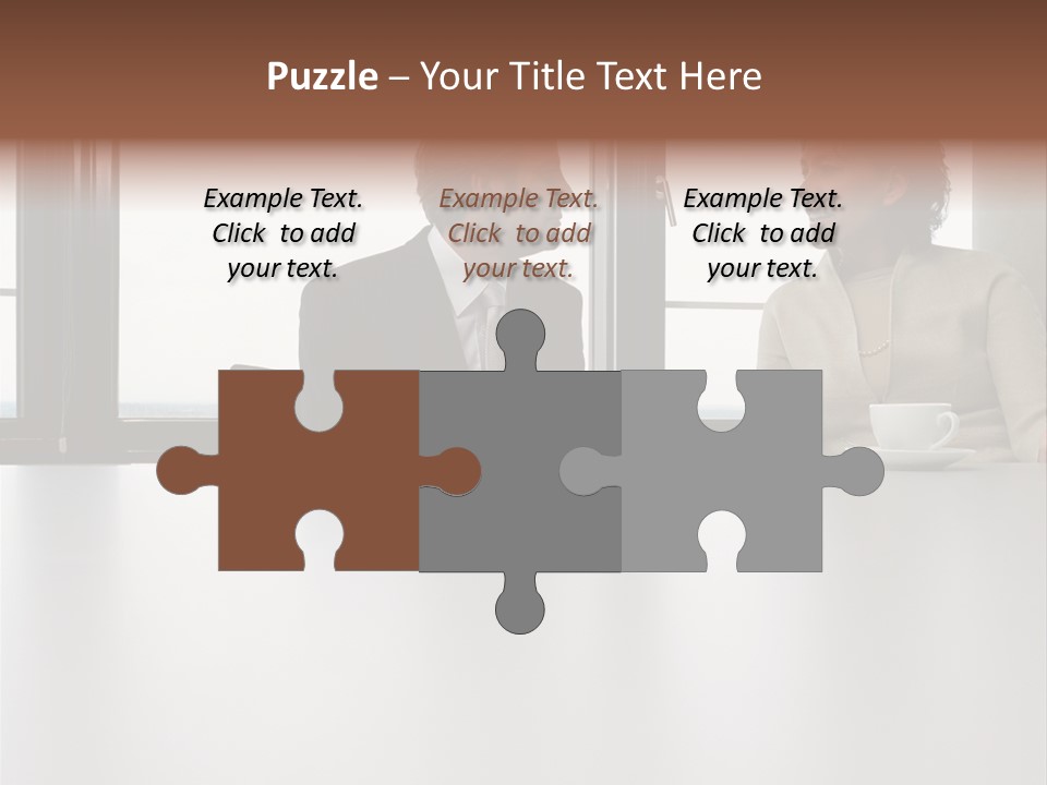 Two Business People In Conversation PowerPoint Template