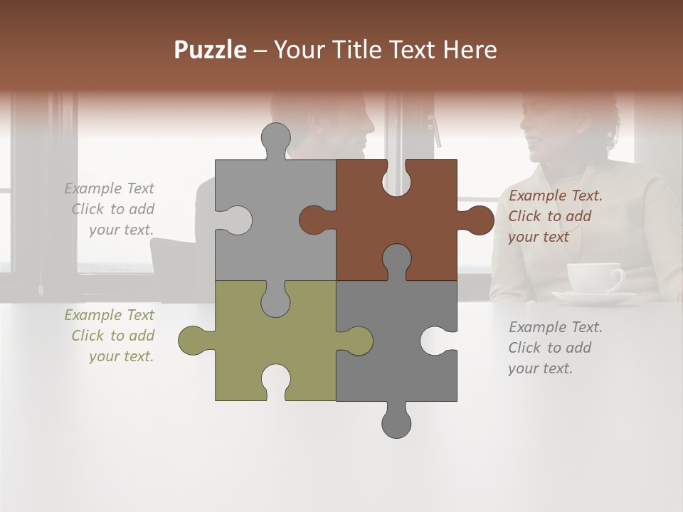 Two Business People In Conversation PowerPoint Template