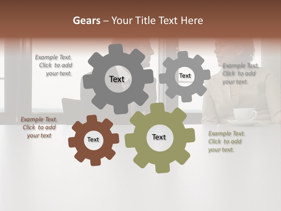 Two Business People In Conversation PowerPoint Template