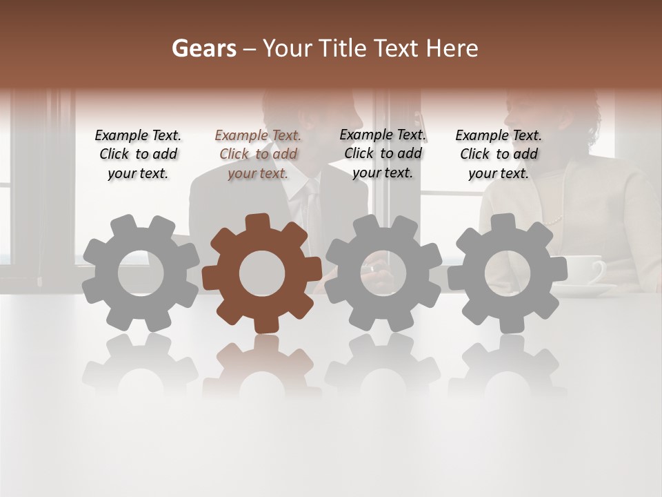 Two Business People In Conversation PowerPoint Template