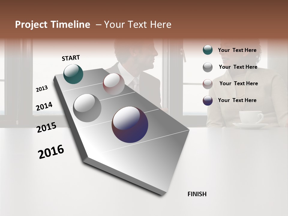 Two Business People In Conversation PowerPoint Template