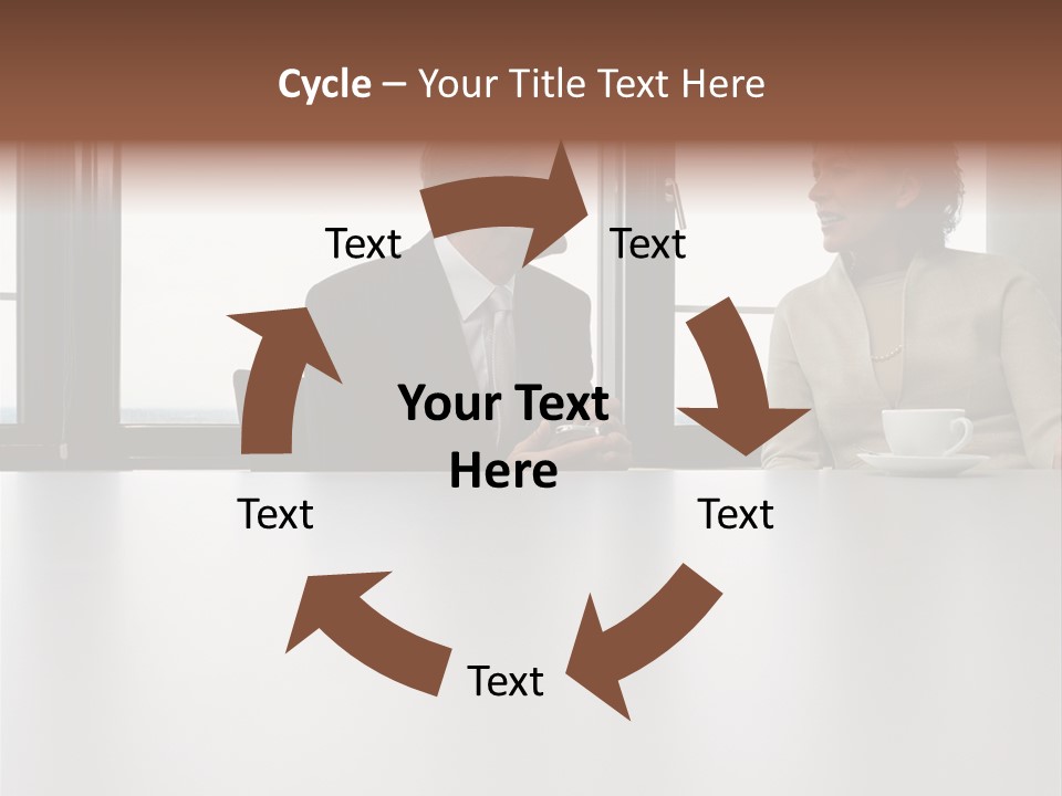 Two Business People In Conversation PowerPoint Template