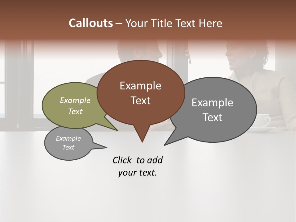 Two Business People In Conversation PowerPoint Template