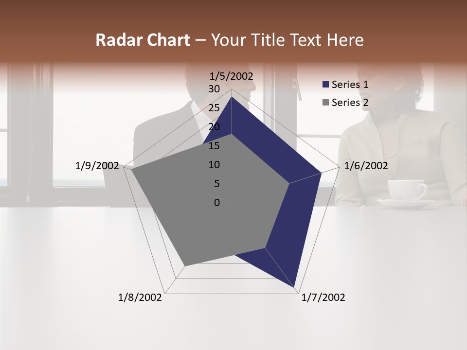 Two Business People In Conversation PowerPoint Template