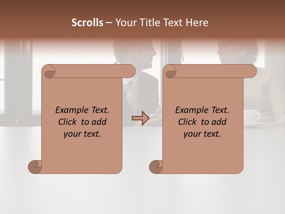Two Business People In Conversation PowerPoint Template