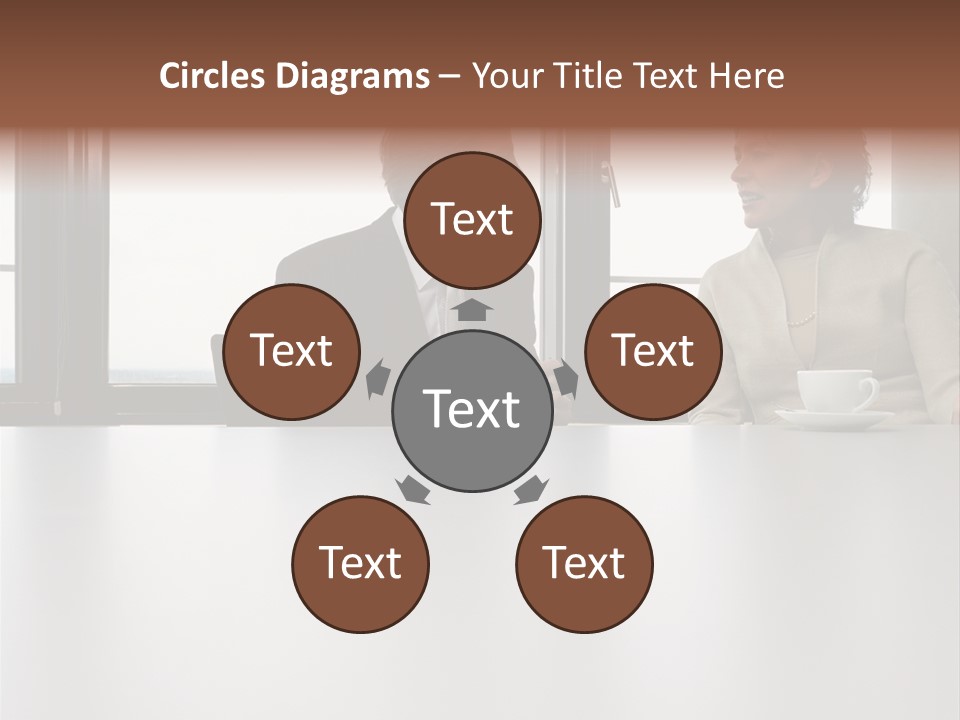 Two Business People In Conversation PowerPoint Template