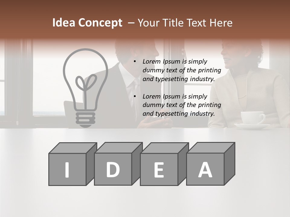 Two Business People In Conversation PowerPoint Template