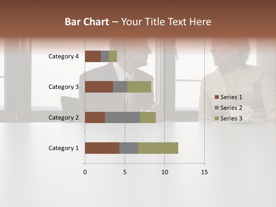 Two Business People In Conversation PowerPoint Template