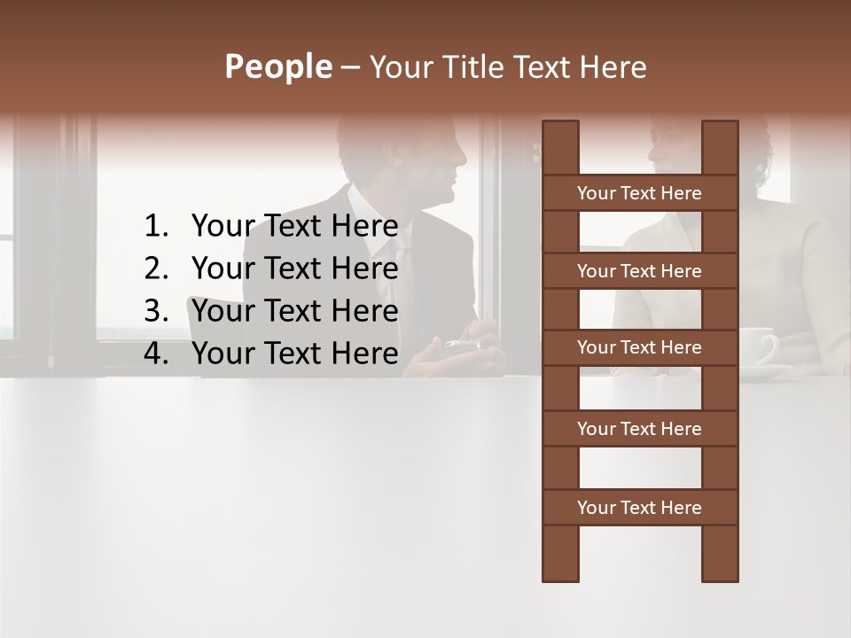 Two Business People In Conversation PowerPoint Template