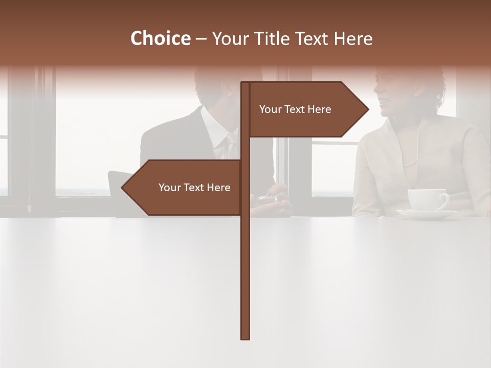 Two Business People In Conversation PowerPoint Template