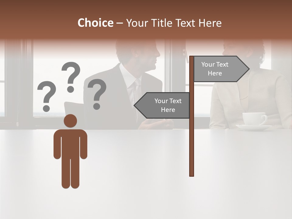 Two Business People In Conversation PowerPoint Template