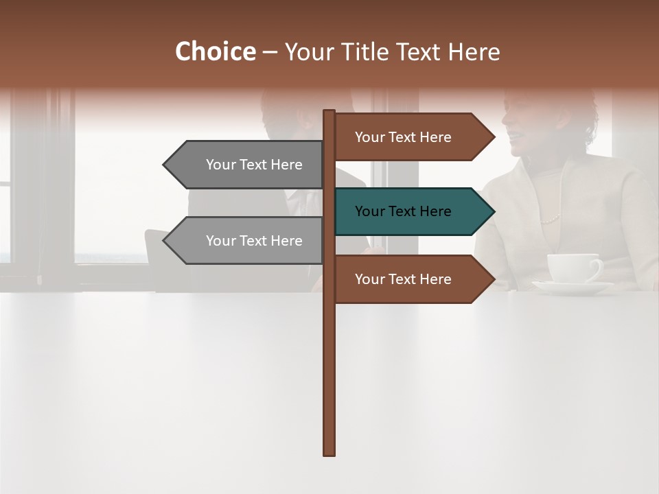 Two Business People In Conversation PowerPoint Template