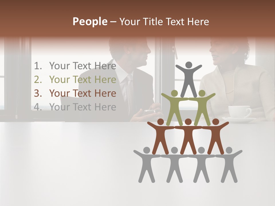 Two Business People In Conversation PowerPoint Template