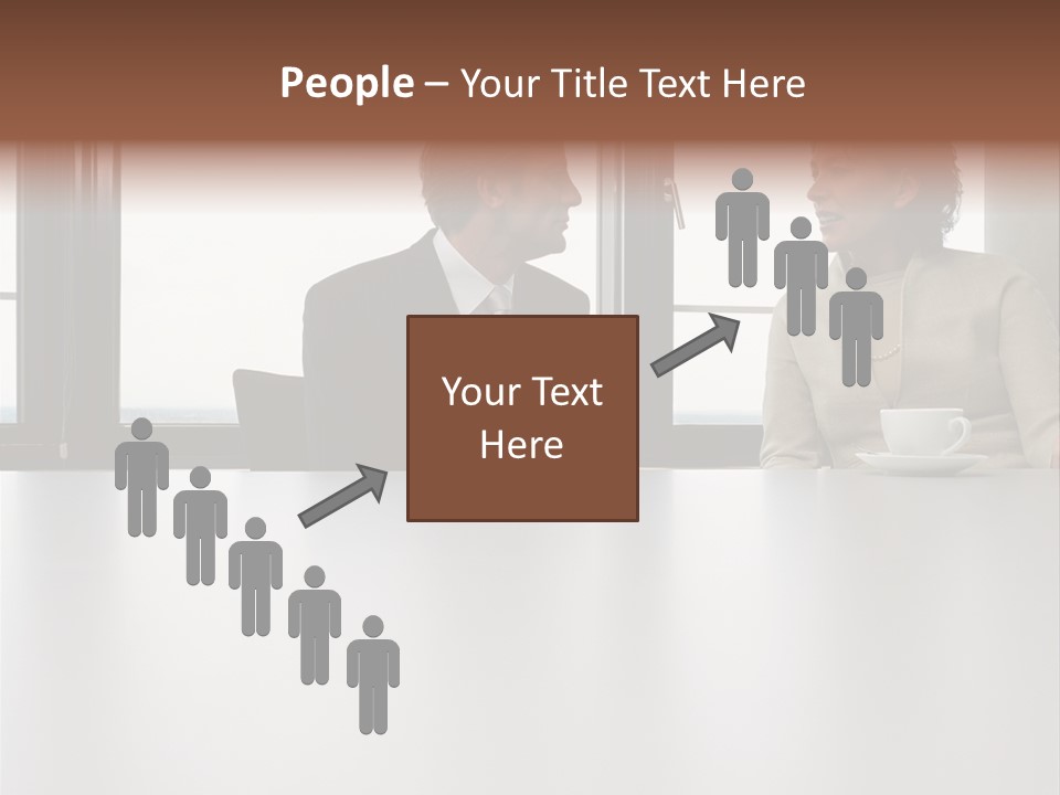 Two Business People In Conversation PowerPoint Template