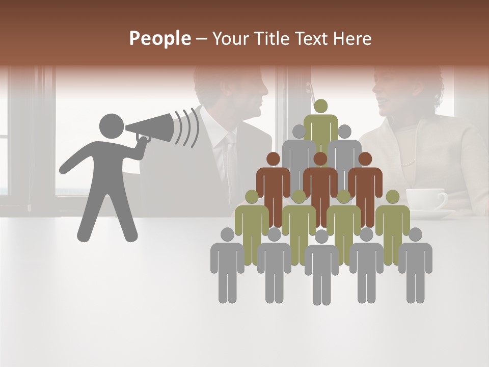 Two Business People In Conversation PowerPoint Template