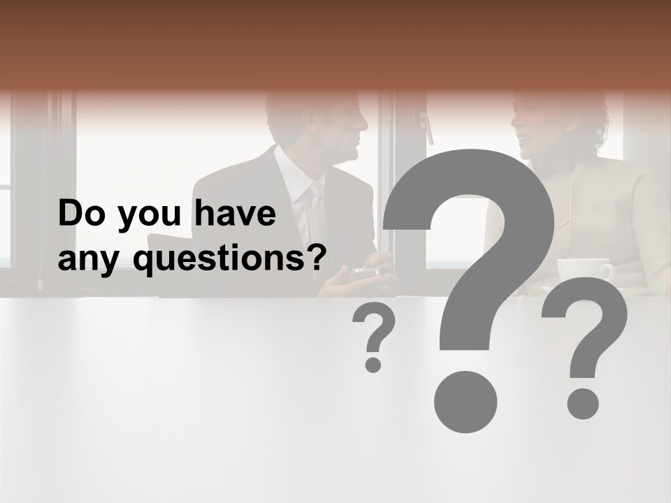 Two Business People In Conversation PowerPoint Template